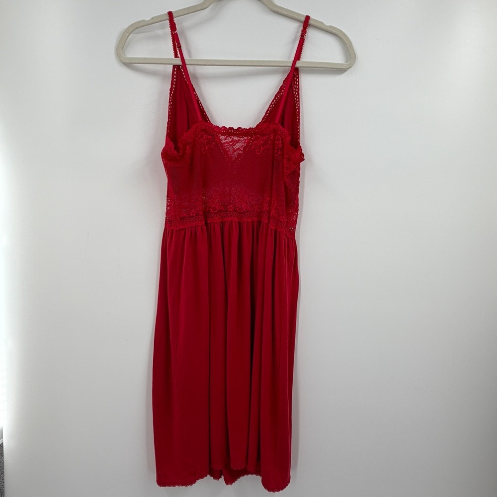 Eberjey Womens Slip Dress Size M Red Lace Modal Babydoll Lingerie Coquette - Picture 7 of 15